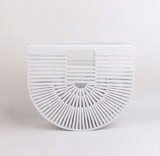 Bolsa de Bambú Tejida - Clutch Portátil Semicircular - Image 8