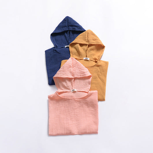 Capa Infantil Unisex de Colores Sólidos con Capucha - Estilo Europeo