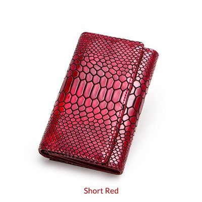 Billetera de Lujo Pochette Mujer Cuero Genuino Patrón Serpiente Cartera Larga - Image 24