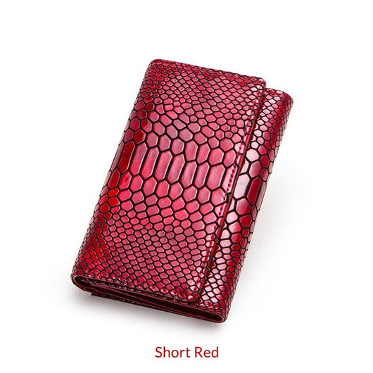 Billetera de Lujo Pochette Mujer Cuero Genuino Patrón Serpiente Cartera Larga - Image 24