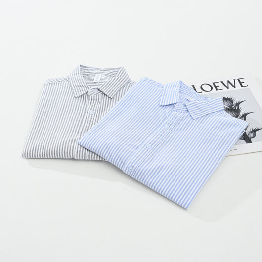 Camisa Manga Larga a Rayas Verticales para Hombre - Algodón Suelto y Cómodo - Image 2
