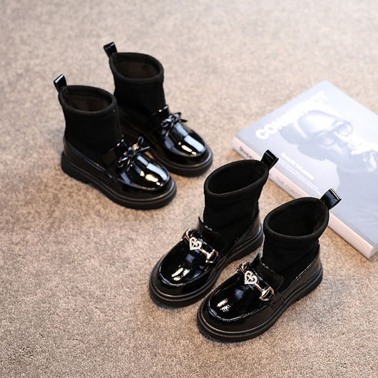 Botas de Algodón para Niñas con Detalles de Cuero Sintético y Terciopelo - Image 4