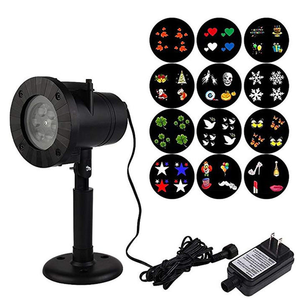 Proyector LED Navideño Impermeable con 12 Diseños de Copos de Nieve para Jardín - Image 4