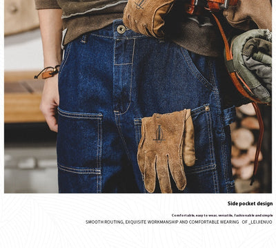 Pantalones Vaqueros Retro Holgados para Hombre con Costuras Brillantes - Image 11