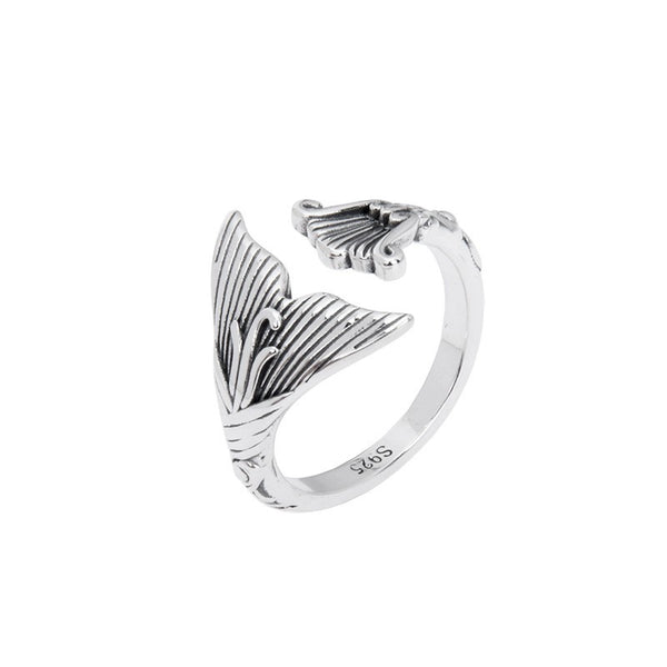 Anillo de Plata Esterlina con Cola de Sirena Étnico Retro Hailang - Image 3