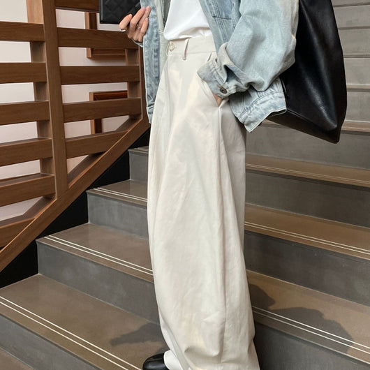 Pantalón Recto Cintura Alta Holgado Multiuso para Trabajo - Image 12