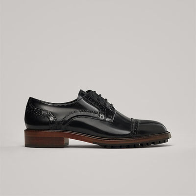 Zapatos Brogue Vintage de Tacón Medio con Plataforma y Detalles Grabados - Image 5