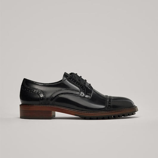 Zapatos Brogue Vintage de Tacón Medio con Plataforma y Detalles Grabados - Image 5