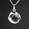 Natural Crystal Pequeño Flower Pendant Necklace Negro agate