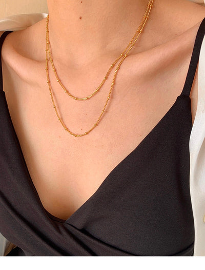 Collar Cadena Doble Arvejas Temperamento