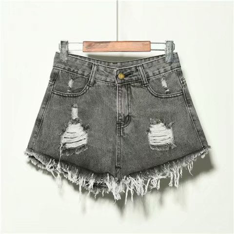 Shorts Vaqueros Sueltos Cintura Alta para Mujer Verano con Rotos - Image 10
