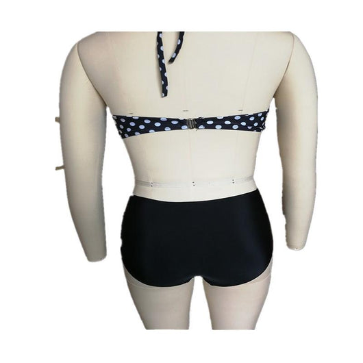 Bikini Cruzado Olas y Puntos en Blanco y Negro - Image 6