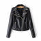 Chaqueta de Cuero Motociclista Ajustada Estilo Europeo