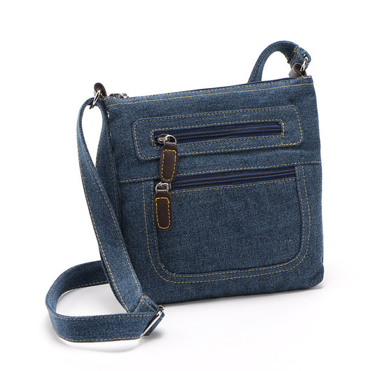 Bolsa de Mezclilla Casual para Mujer - Múltiples Bolsillos y Cierres - Image 11