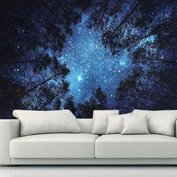 Tapiz de Pared Bosque Estrellado - Tela de Fondo Decorativa para el Hogar - Image 3