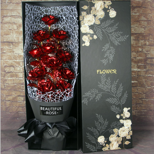Rosa Dorada 24K con Lámina de Oro - Ramo de Rosas Eternas para Matrimonio y Aniversario - Image 22