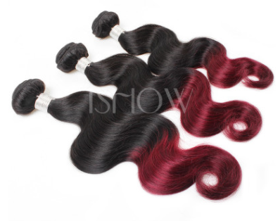 Peluca Brasileña Ondulada Dos Tonos Rojo Vino - Cabello Real de Alta Densidad - Image 2