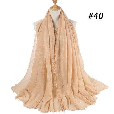 Pañuelo de Algodón y Lino Arrugado Monocromático - Image 40