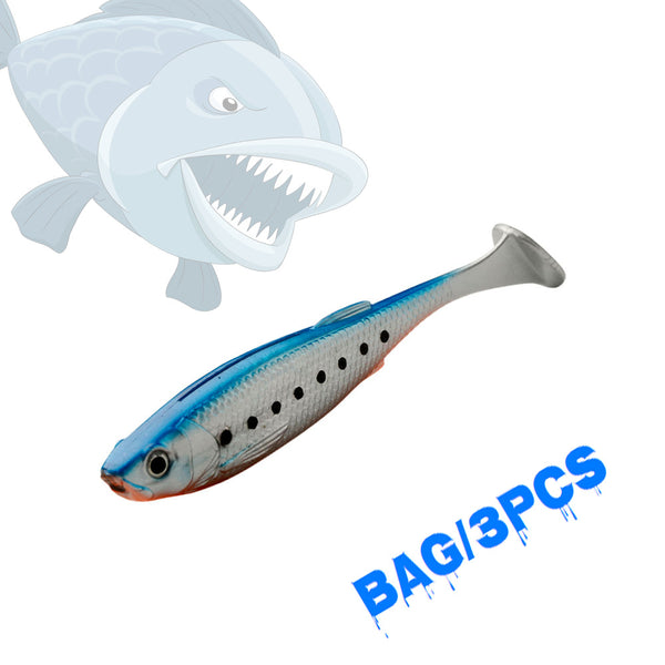 Señuelo Suave Bicolor con Cola Tipo Pez para Pesca con Luya - Image 4