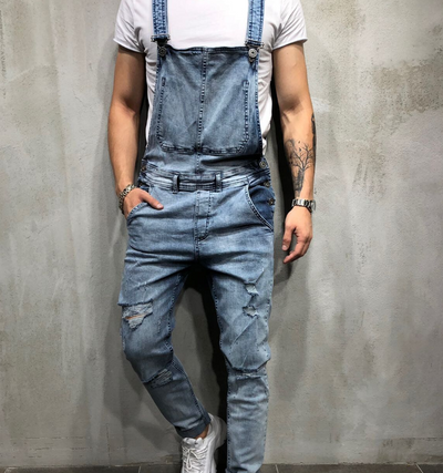Enterizo Denim Sling con Rotos Desgarrados - Image 5