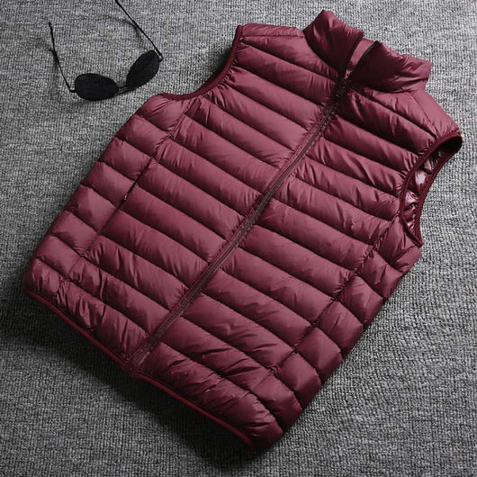 Chaleco sin mangas de plumón de pato blanco ultraligero para invierno - Image 6