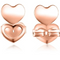 Brincos de Cobre em Formato de Coração com Tarraxa - Rose Gold