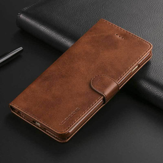 Billetera Retro de Cuero Legítimo con Soporte para Teléfono