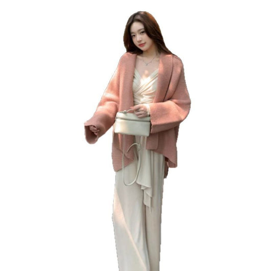 Cardigan Tejido de Cuello Chal Hombros Descubiertos para Otoño e Invierno - Image 4