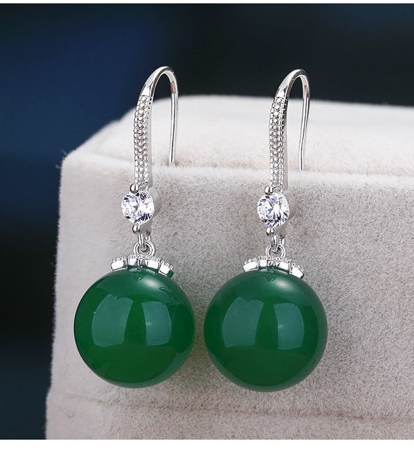 Aretes de Ágata Plata 925 Largos Hipoalergénicos para Mujer