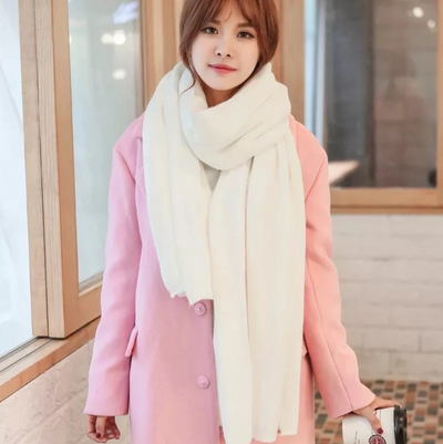 Bufanda de Lana Merino y Cachemira Tejida Estilo Coreano Unisex - Image 24