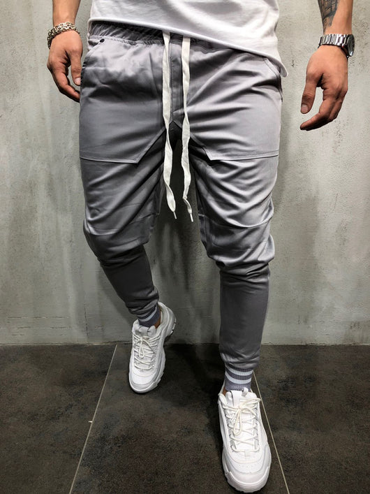 Pantalones Casuales de Algodón con Diseño Spliced para Hombre - Image 6