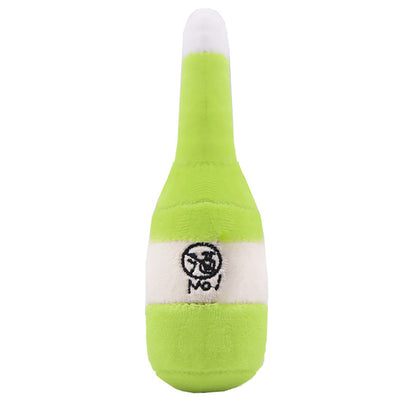 Purple plush eggplant pet toy with a green stem and an embroidered happy face, designed for dogs and cats. - Image 8