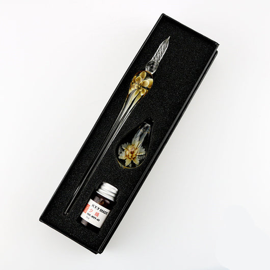 Set de Pluma Sumergible con Flor de Cristal Elegante - Image 15