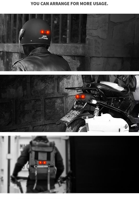 Luz de Advertencia Trasera para Casco de Motocicleta