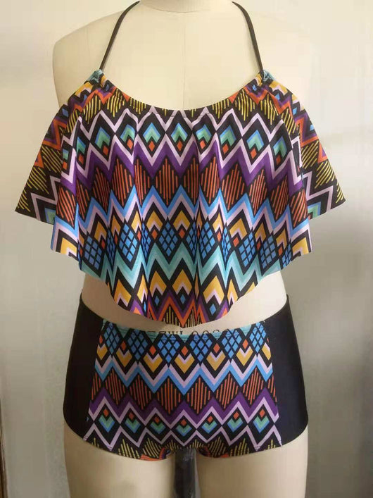 Traje de Baño Rayas Diamante Bicolor - Image 5