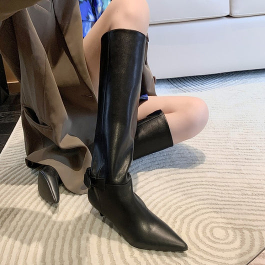 Botas Stiletto con Moño en Cuero Genuino para Mujer - Image 9