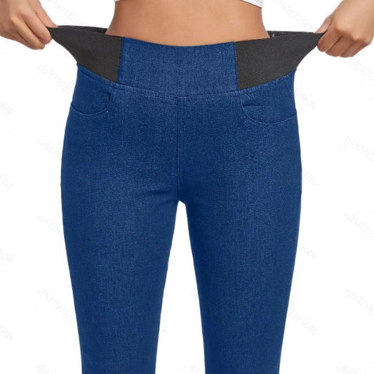 Pantalones Vaqueros Térmicos Ajustados para Mujer con Forro Polar - Image 2