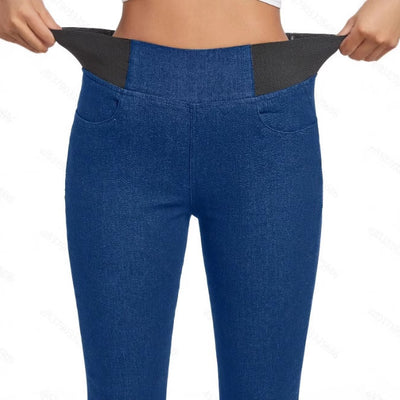 Pantalones Vaqueros Térmicos Ajustados para Mujer con Forro Polar - Image 2