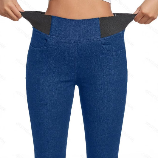 Pantalones Vaqueros Térmicos Ajustados para Mujer con Forro Polar - Image 2