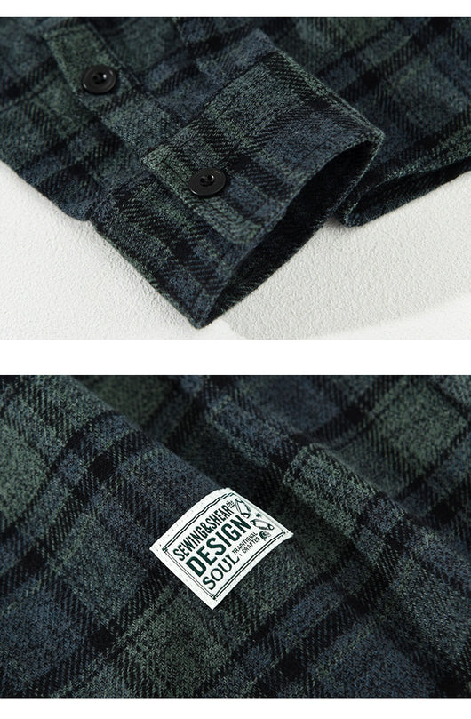 Camisa Casual de Cuadros Retro para Hombre - Image 11