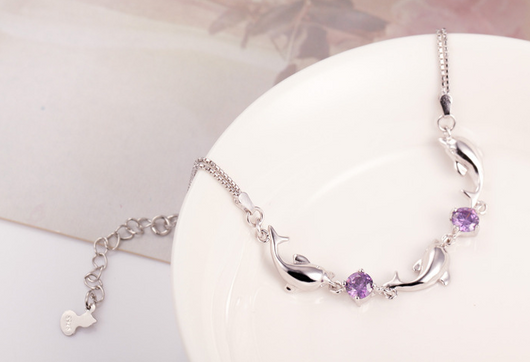 Pulsera de Plata 925 con Delfín de Cristal para Mujer - Joya Elegante - Image 3