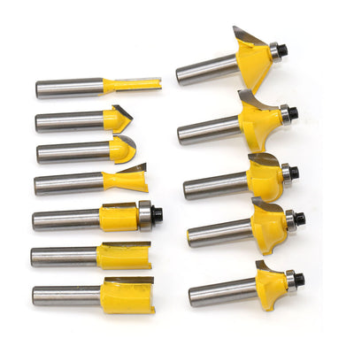 Set de 12 Fresas para Carpintería Profesional Amarillas - Image 10