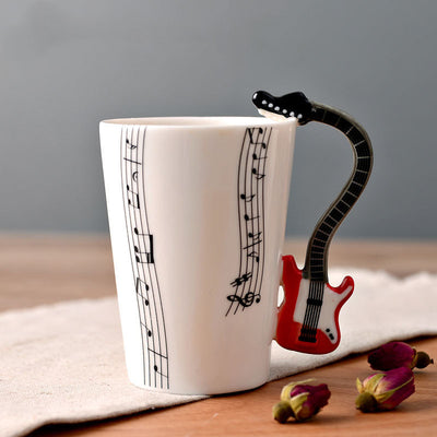 Taza de Cerámica con Asa de Saxofón y Notas Musicales - Image 14