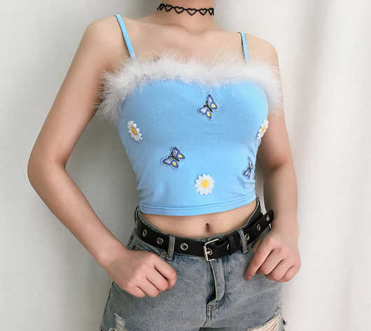 Blusa Halter con Costuras de Felpa y Ajuste Entallado - Image 5