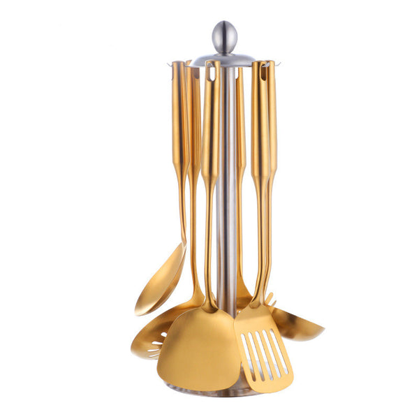 Set de Espátulas y Cucharas de Acero Inoxidable para Cocina