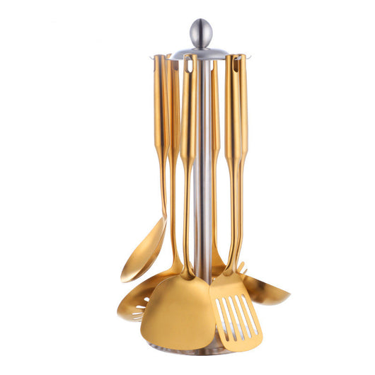 Set de Espátulas y Cucharas de Acero Inoxidable para Cocina