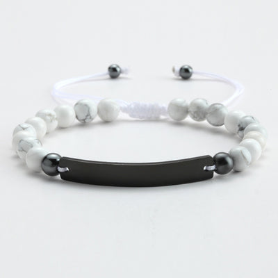 Pulsera Ajustable con Cuentas Personalizadas y Placa Grabada - Image 6