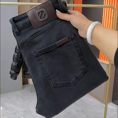 Jeans Slim Fit Negros Lavados para Hombre - Estilo Europeo Moderno