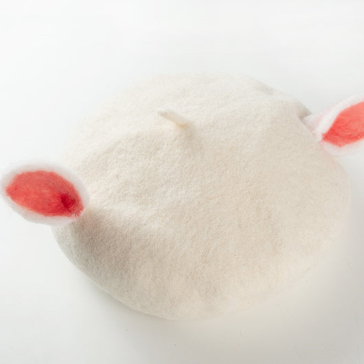 Boina de Lana Artesanal Blanca con Orejas de Gato - Estilo Pintor - Image 7