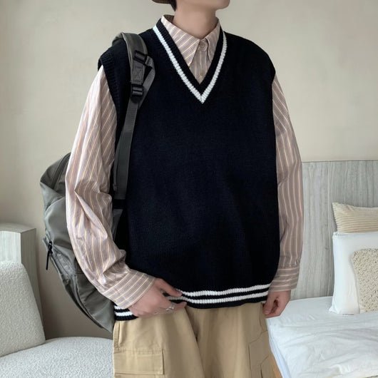 Chaleco Suéter Escote V para Hombre - Tejido Otoñal - Image 9
